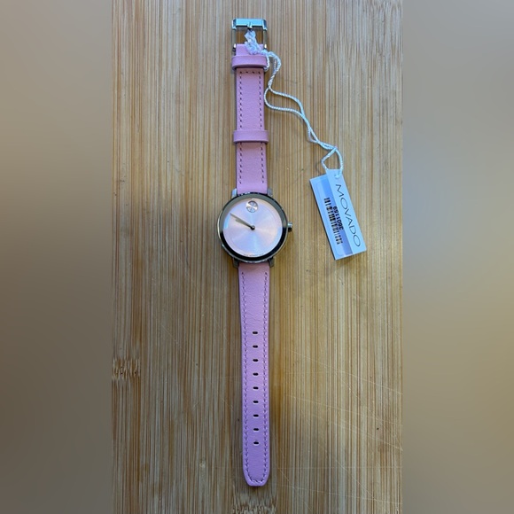 Movado Bold Evolution Watch With 34mm Pink Face & Pink Leather Band - Picture 5 of 10